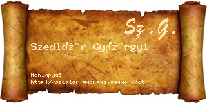Szedlár Györgyi névjegykártya